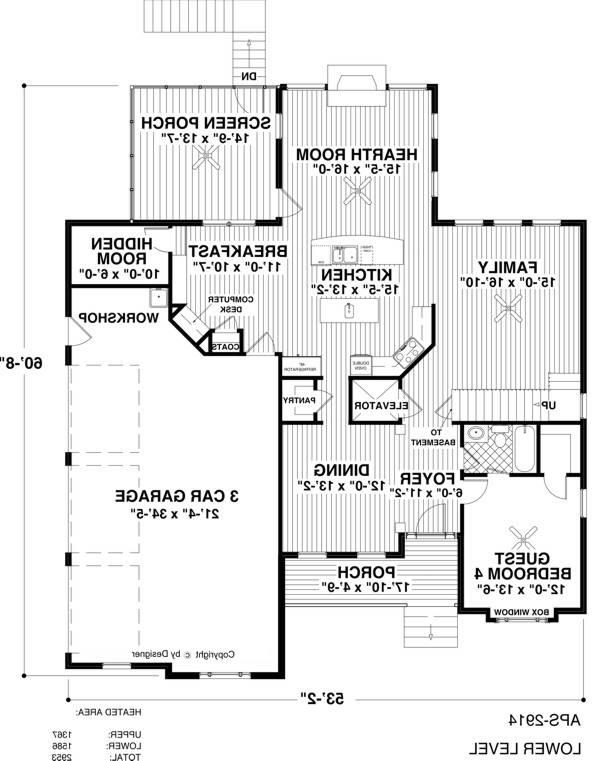 Lower Floorplan image of The Windsor House Plan